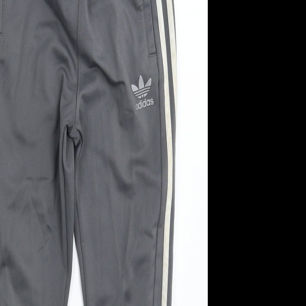 adidas Boys Grey Striped  Jogger Trousers Size 11-12 Years