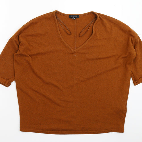 New Look Womens Brown  Knit Pullover Jumper Size M