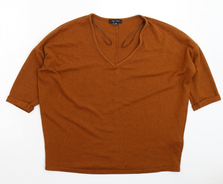 New Look Womens Brown Knit Pullover Jumper Size M