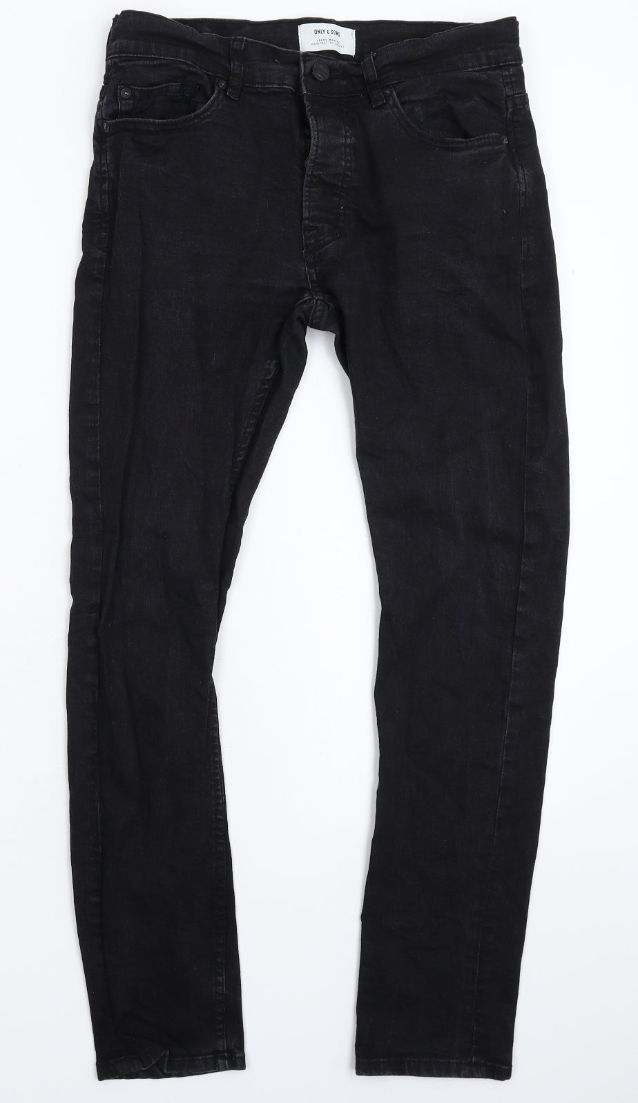 ONLY & SONS Mens Black  Denim Skinny Jeans Size 30 L30 in