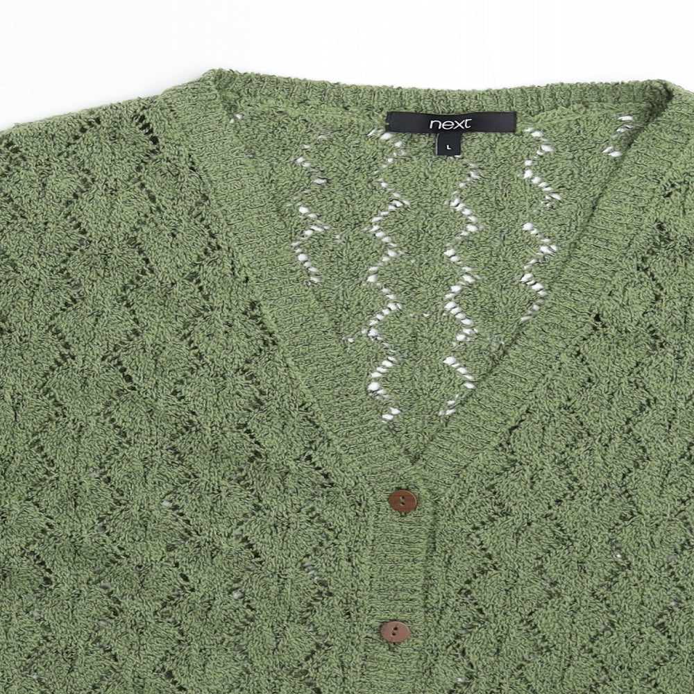 NEXT Womens Green  Knit Cardigan Jumper Size L