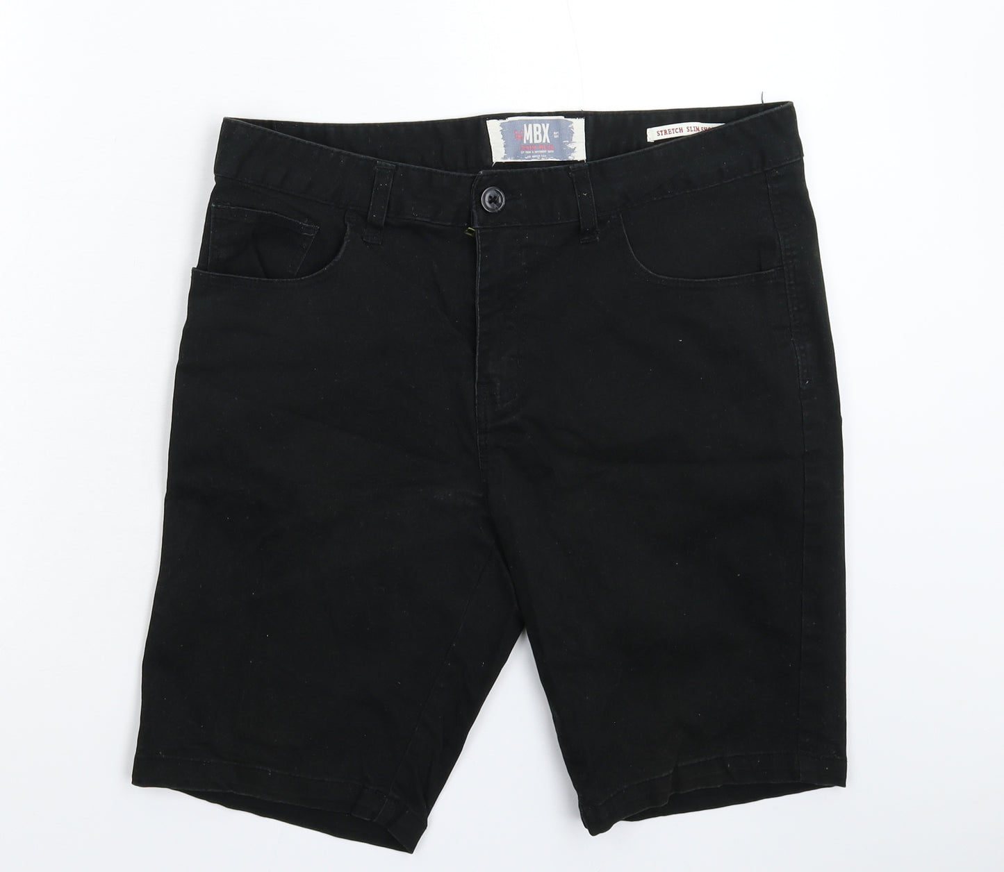 MBX Mens Black   Chino Shorts Size 32