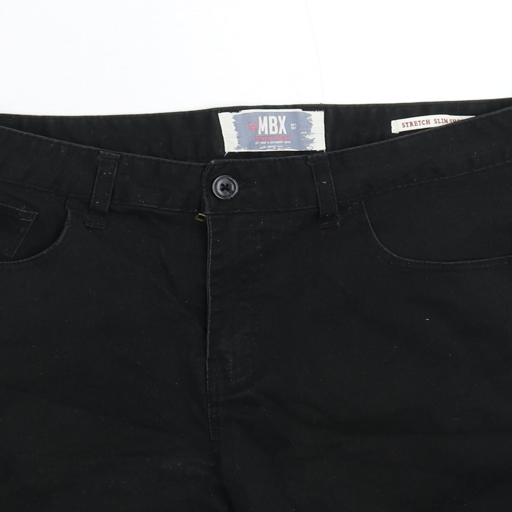 MBX Mens Black   Chino Shorts Size 32