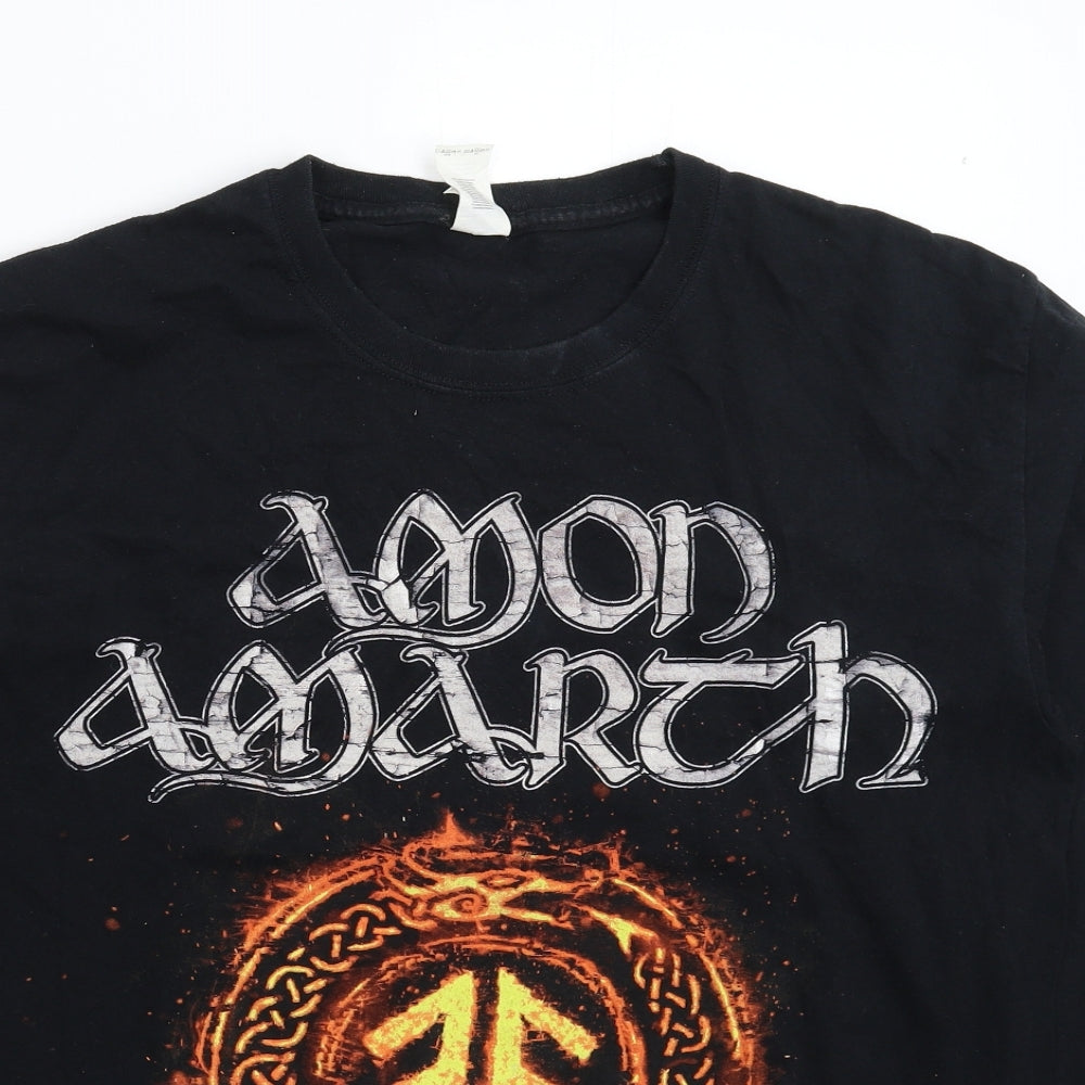 Gildan Mens Black    T-Shirt Size L