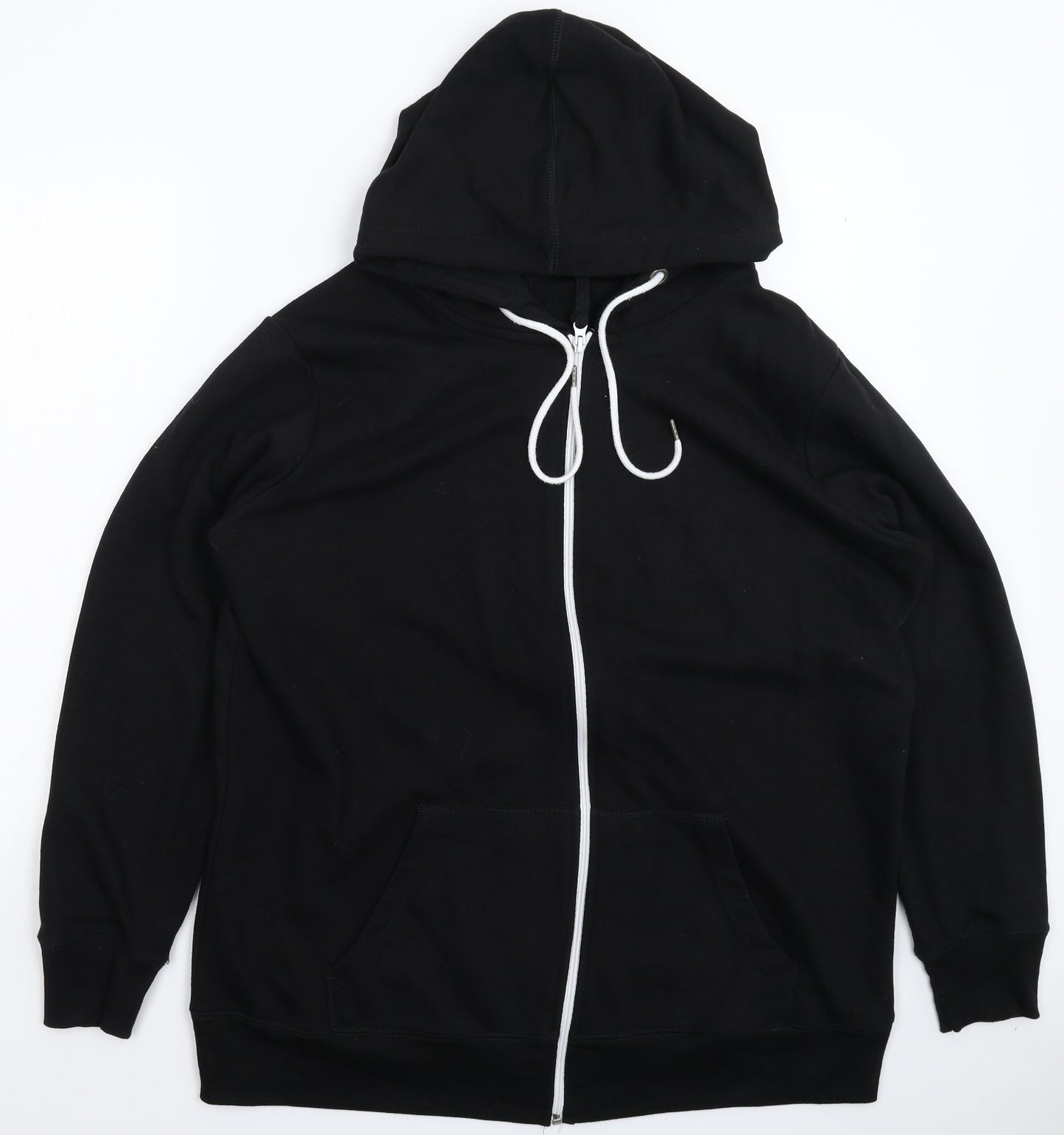 Yours Womens Black   Full Zip Hoodie Size 24