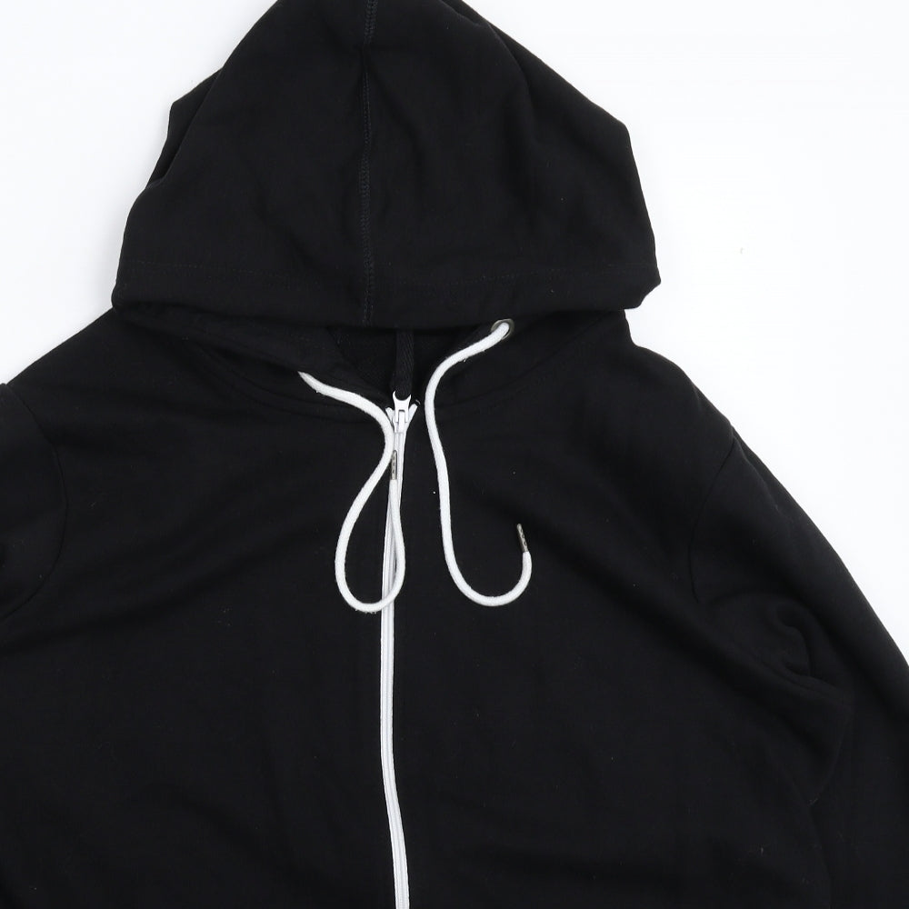 Yours Womens Black   Full Zip Hoodie Size 24