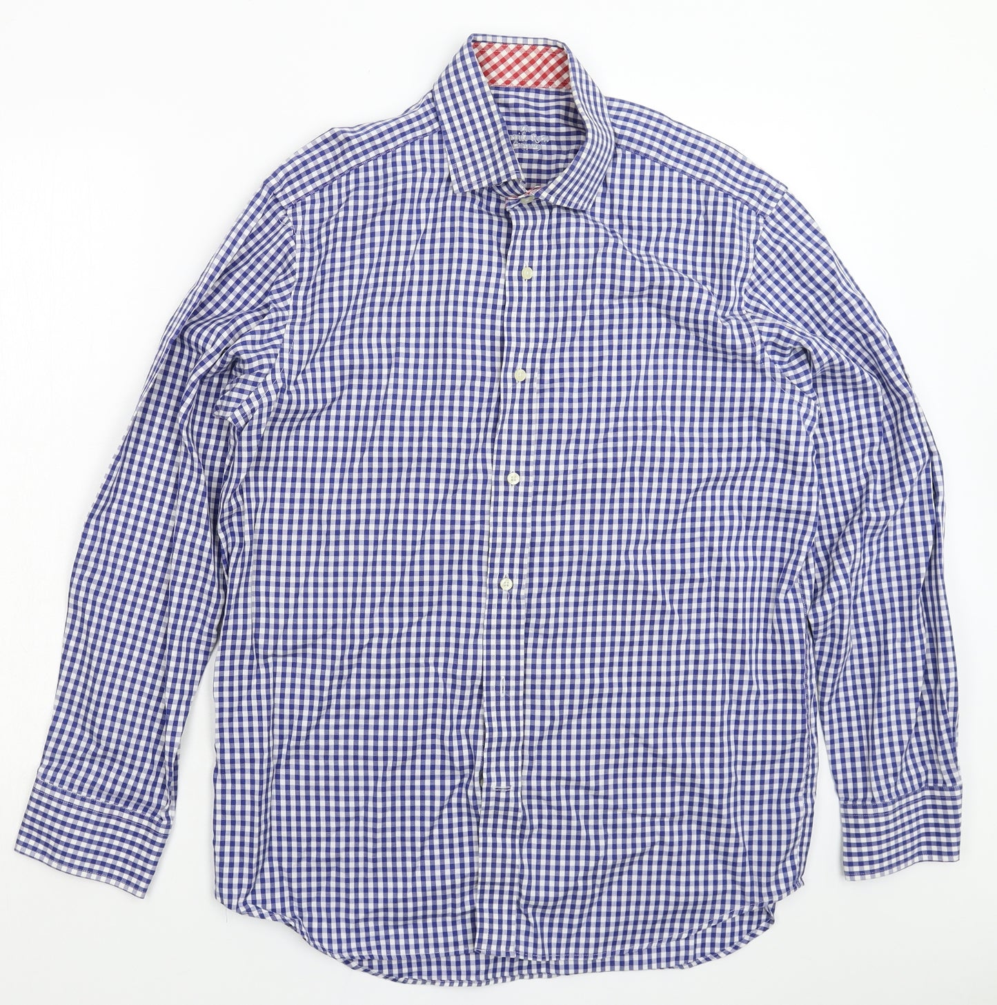 Savile Row Mens Blue Check   Dress Shirt Size 16
