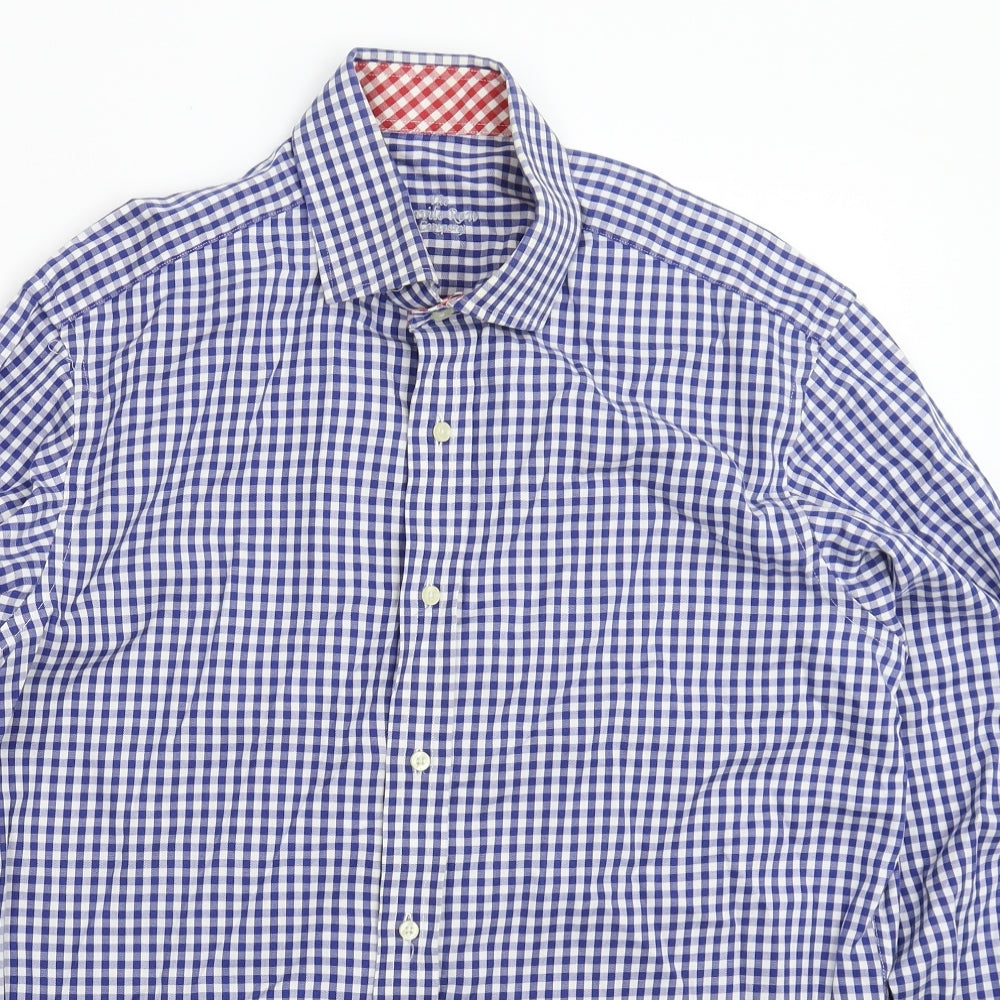 Savile Row Mens Blue Check   Dress Shirt Size 16
