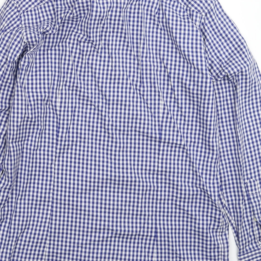 Savile Row Mens Blue Check   Dress Shirt Size 16