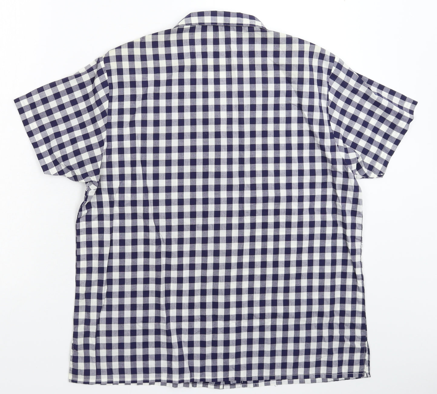 NEXT Womens Blue Check  Basic Button-Up Size 16