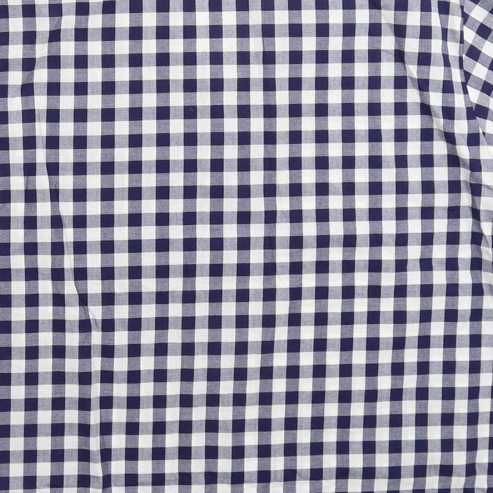 NEXT Womens Blue Check  Basic Button-Up Size 16