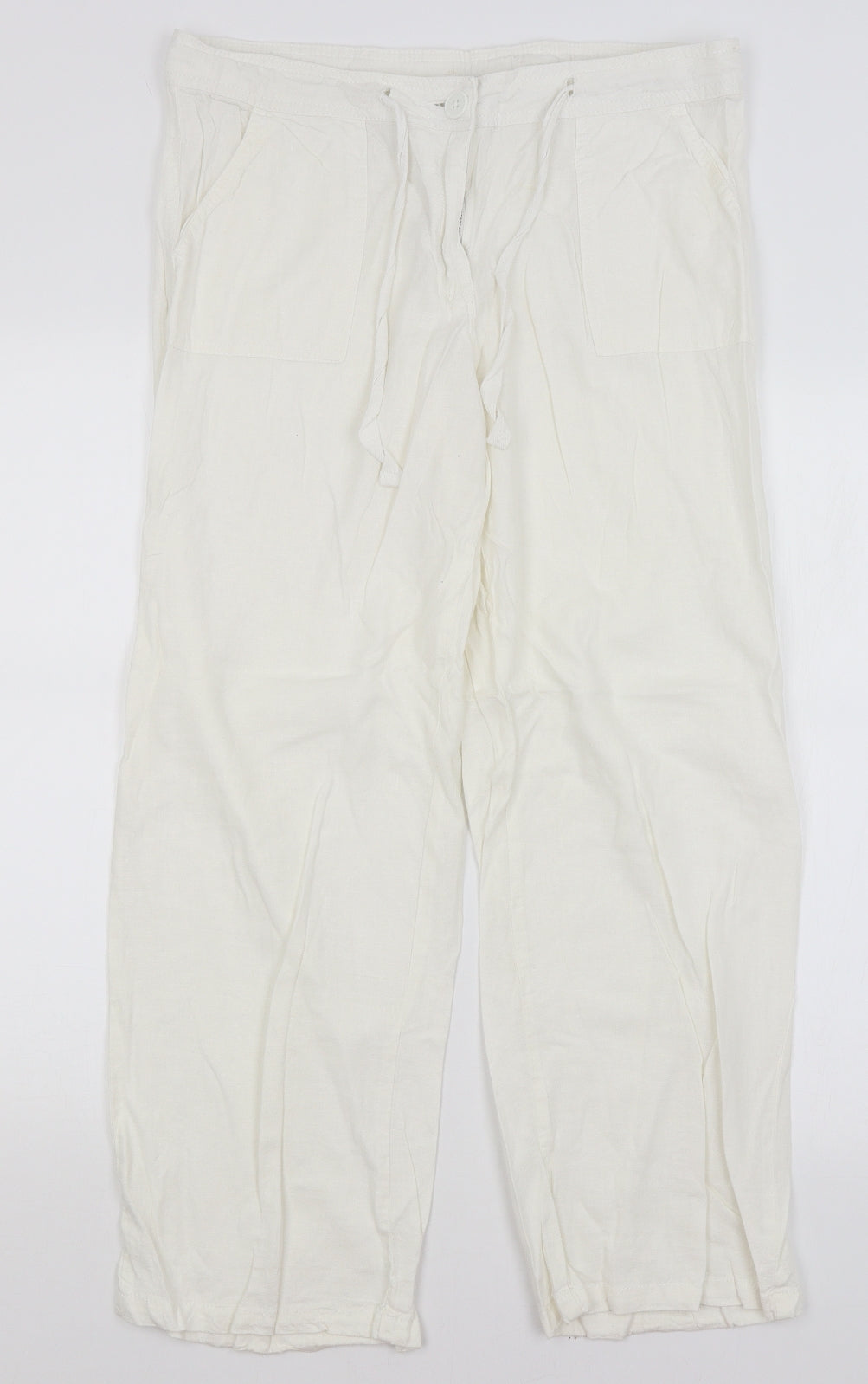 TU Womens White   Trousers  Size 12 L28 in