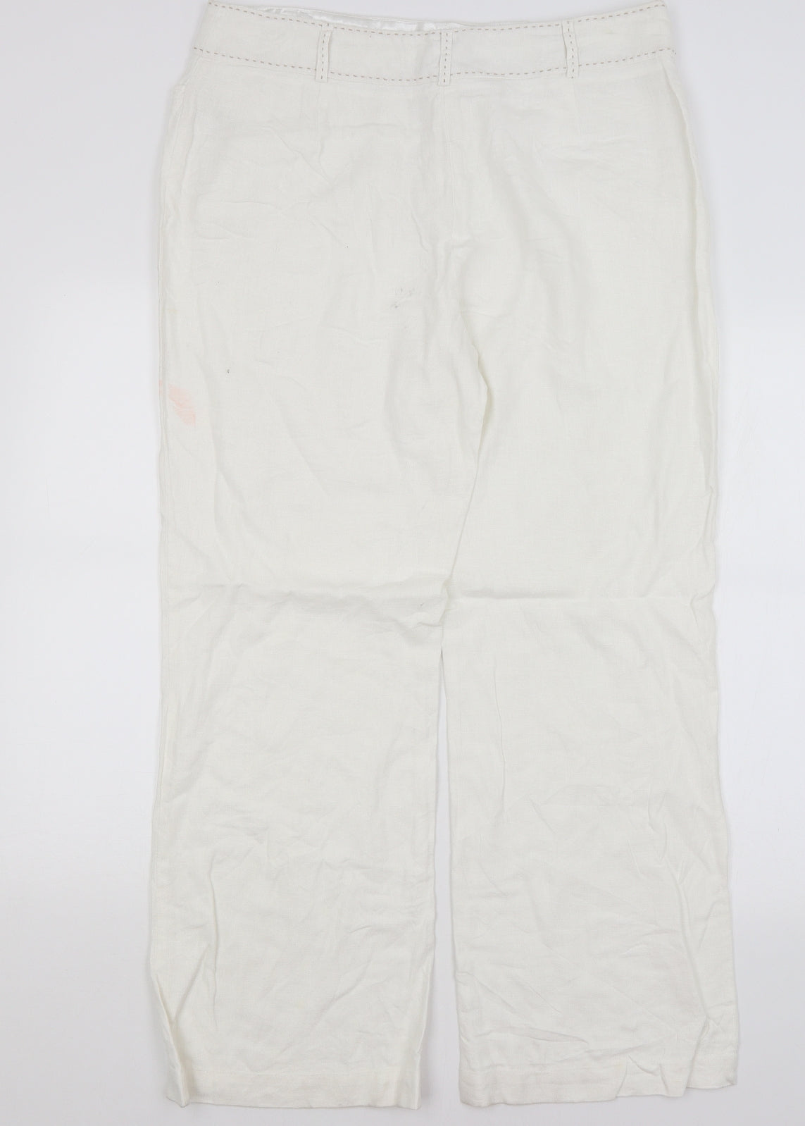 Per Una Womens White   Trousers  Size 16 L29.5 in