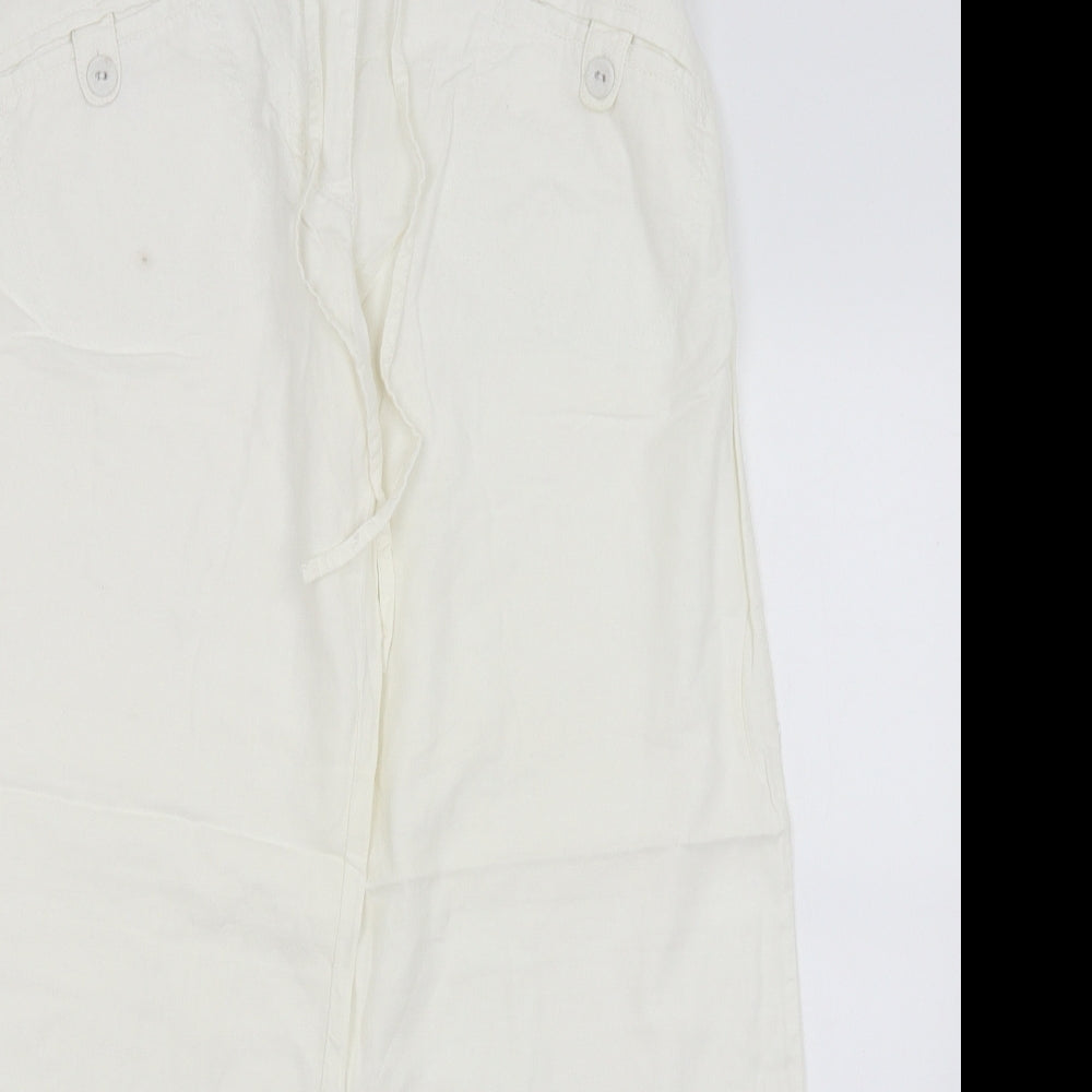 NEXT Womens White   Trousers  Size 10 L27 in