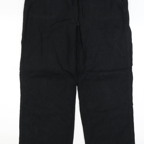 M&S Womens Black   Trousers  Size 14 L27 in