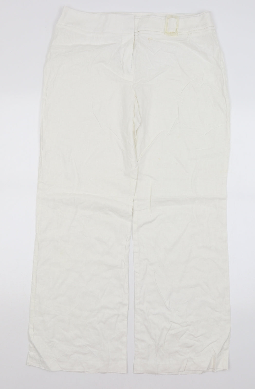 M&S Womens White   Trousers  Size 14 L29.5 in