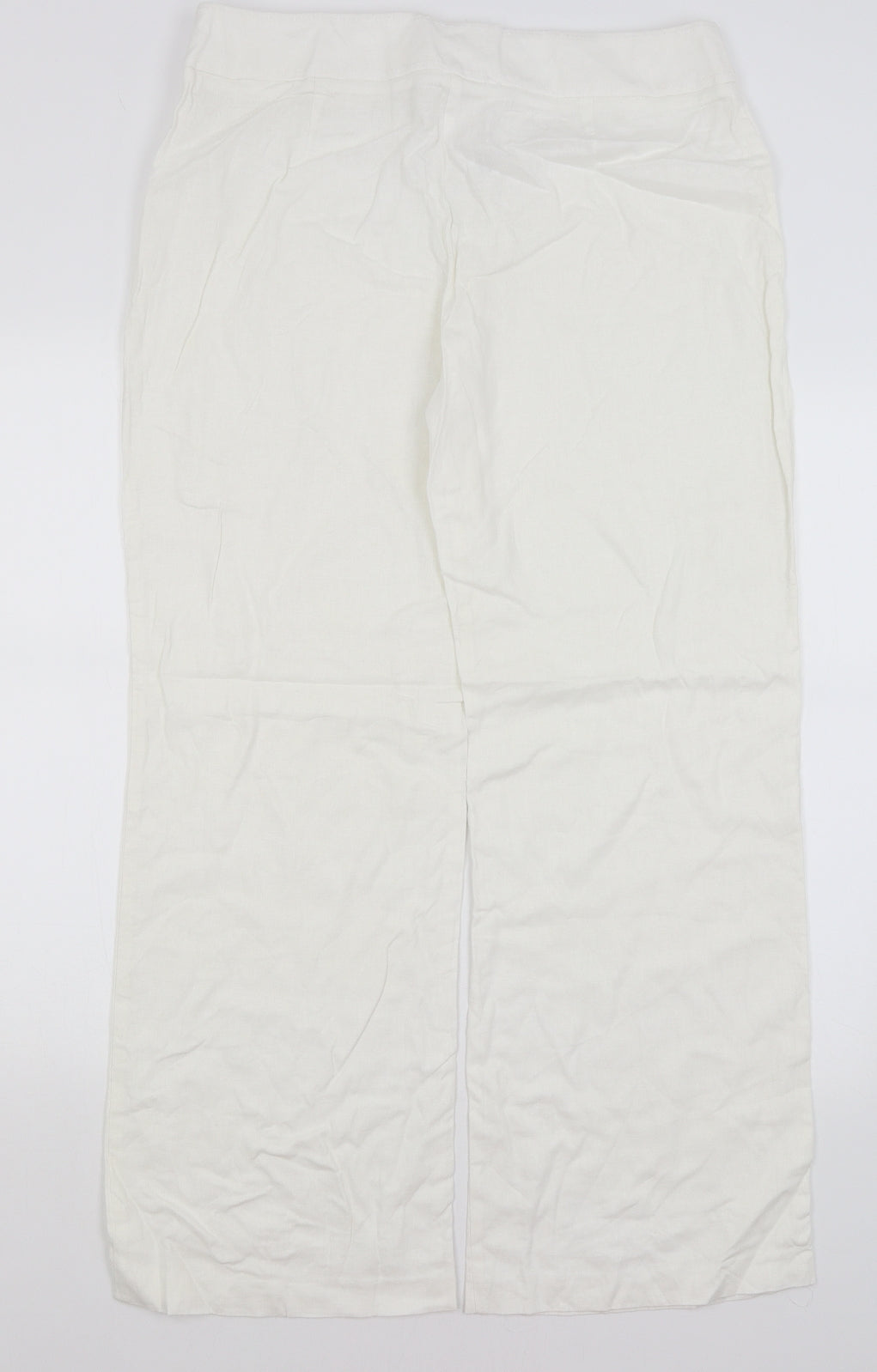 M&S Womens White   Trousers  Size 14 L29.5 in