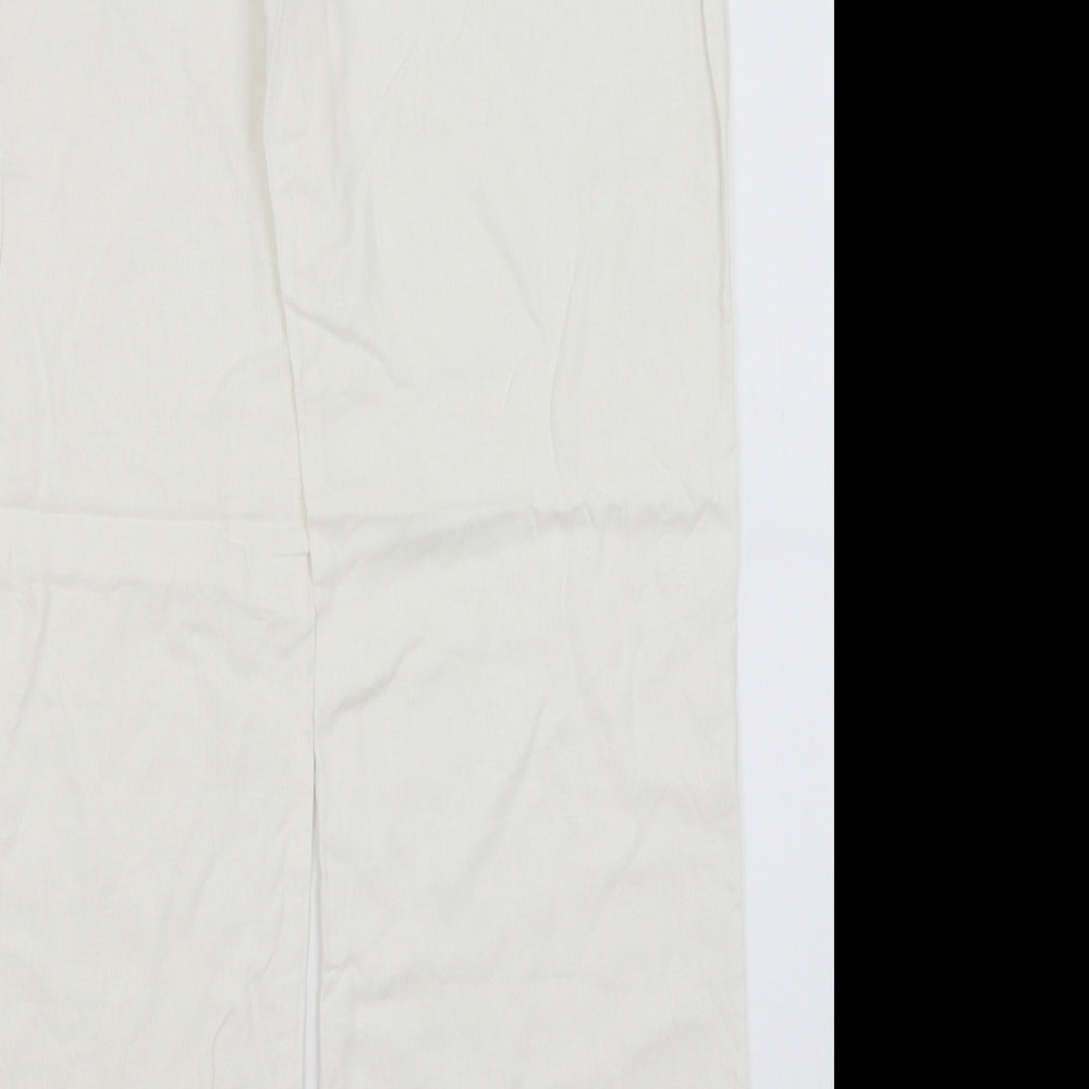 M&S Womens White   Trousers  Size 14 L29.5 in