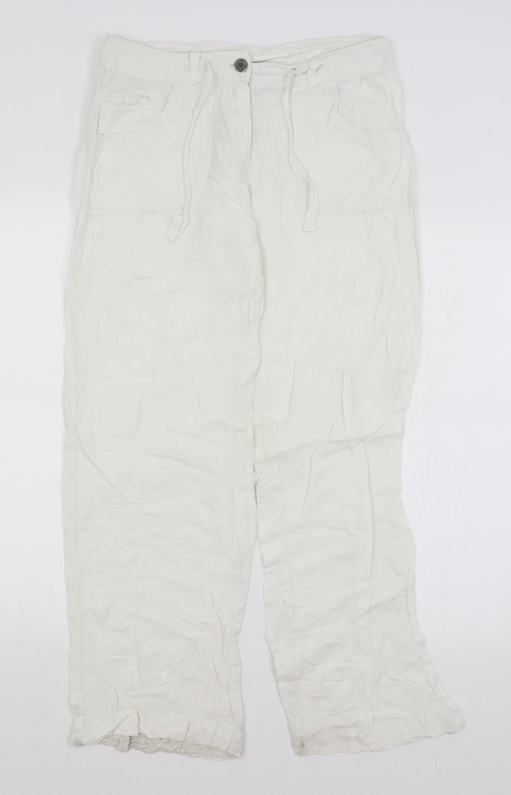 Denim Co Womens White   Trousers  Size 8 L29 in