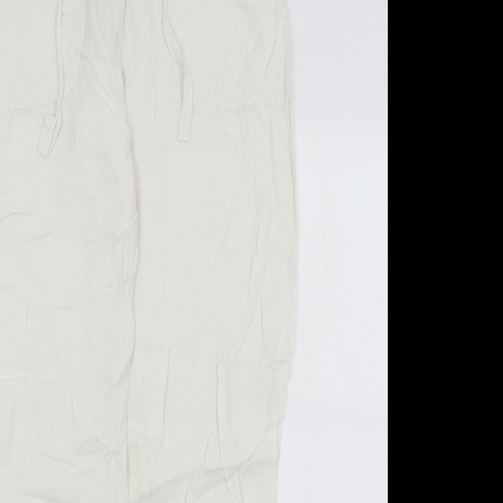 Denim Co Womens White   Trousers  Size 8 L29 in