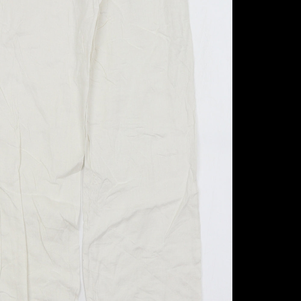 Denim Co Womens White   Trousers  Size 8 L29 in