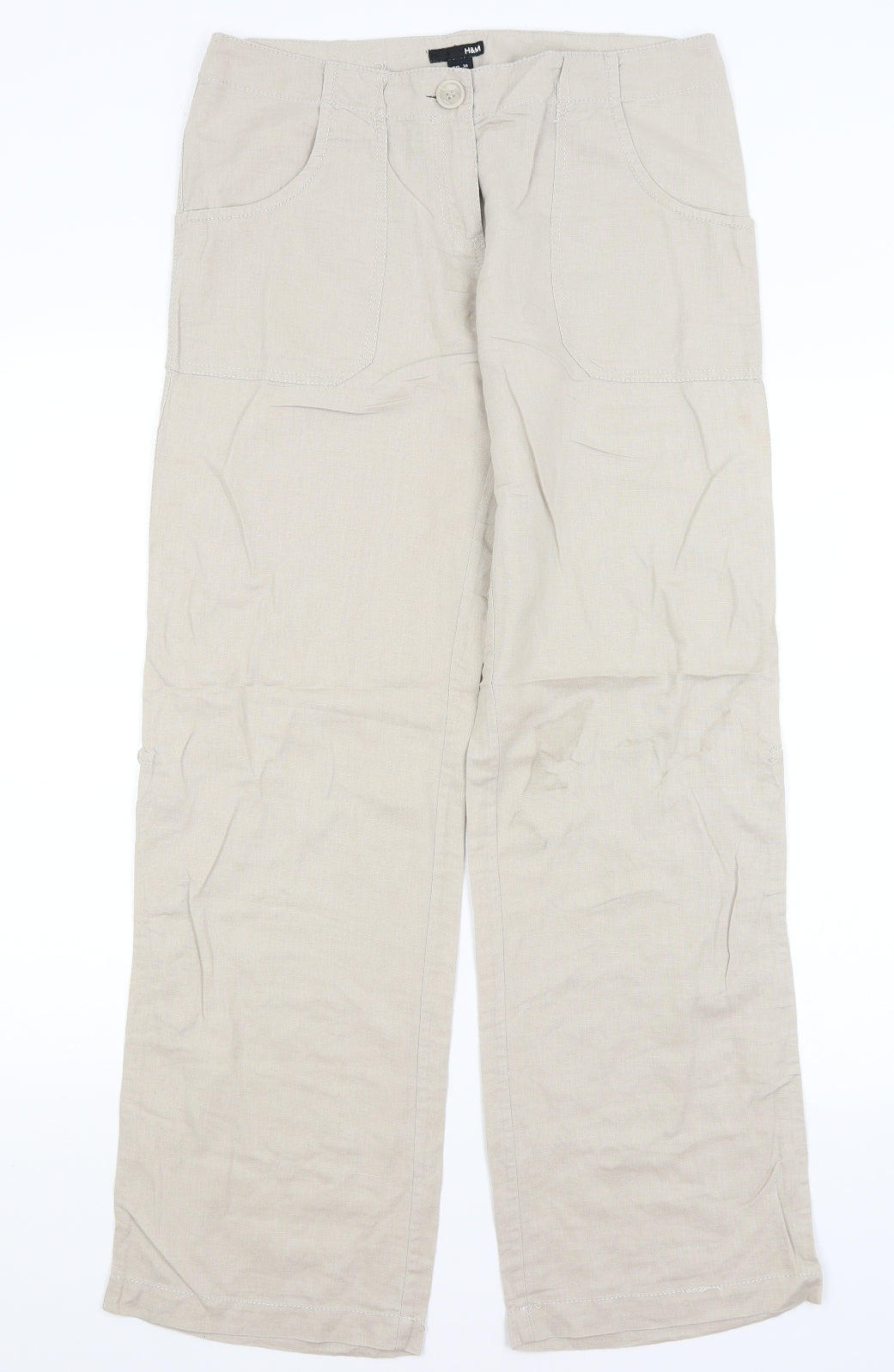 H&M Womens Beige   Trousers  Size 10 L32 in