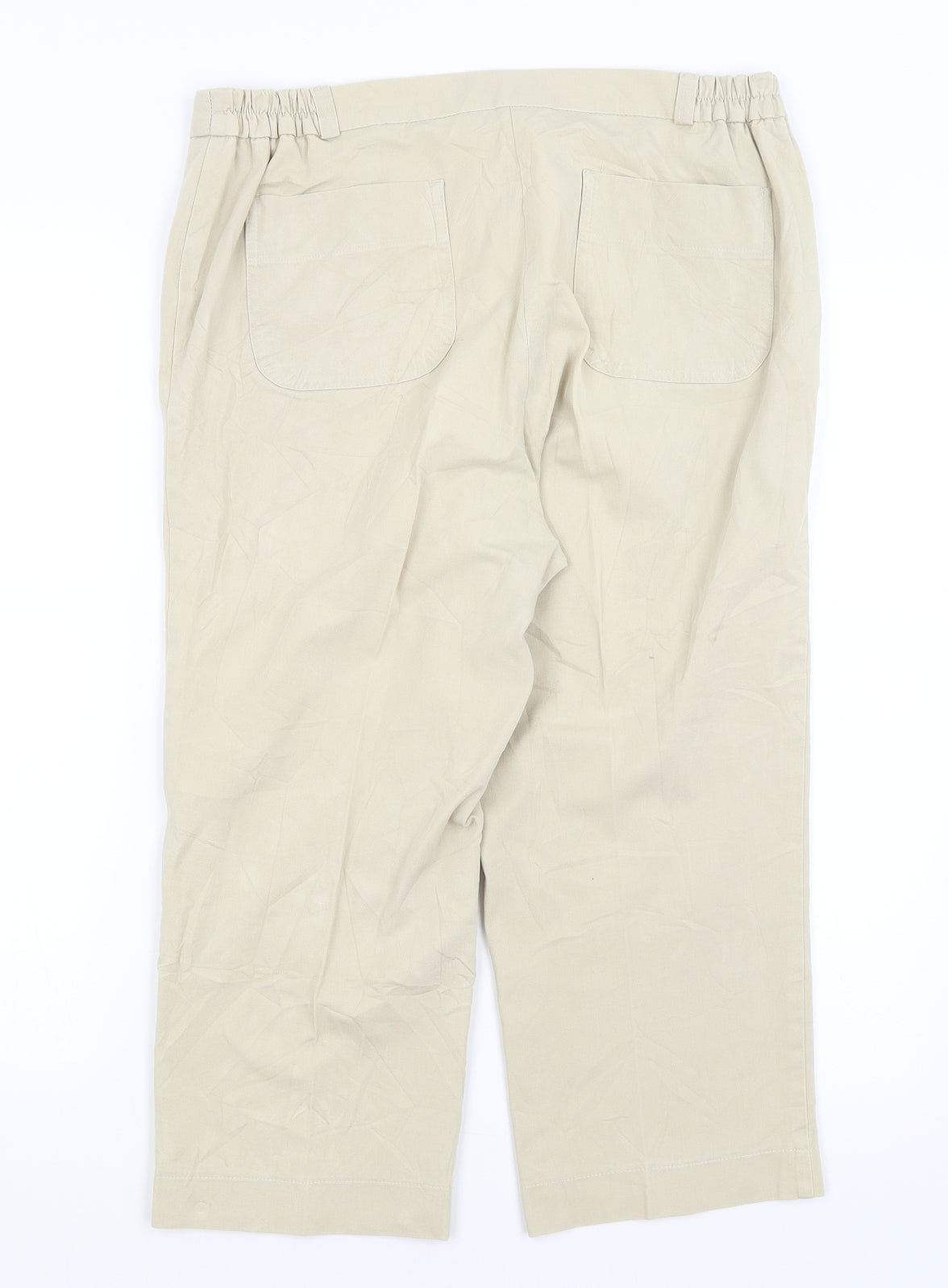 Magi Fit Womens Beige   Cropped Trousers Size 14 L20 in