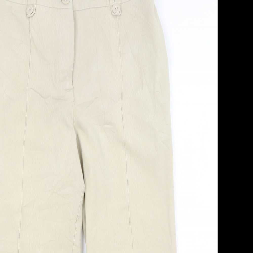 Magi Fit Womens Beige   Cropped Trousers Size 14 L20 in