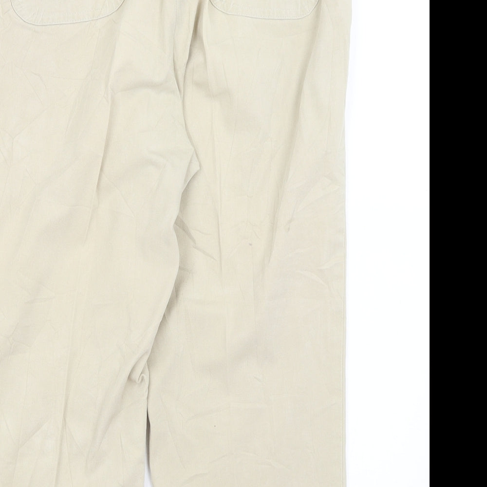 Magi Fit Womens Beige   Cropped Trousers Size 14 L20 in