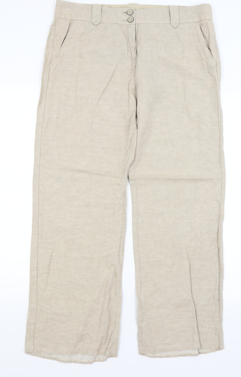 Autograph Womens Beige   Trousers  Size 14 L28 in