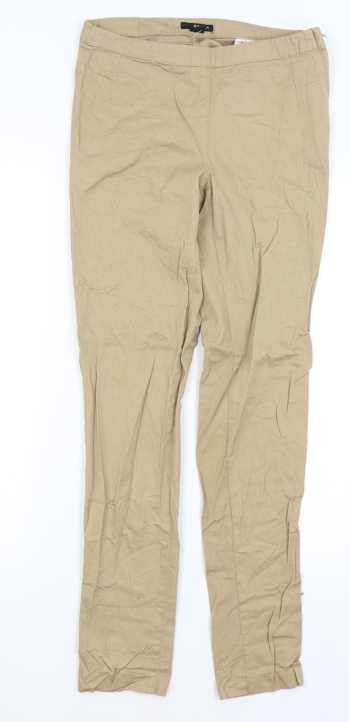 H&M Womens Brown   Chino Trousers Size 8 L29 in
