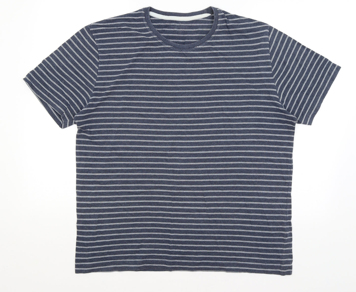 TU Mens Blue Striped   T-Shirt Size L