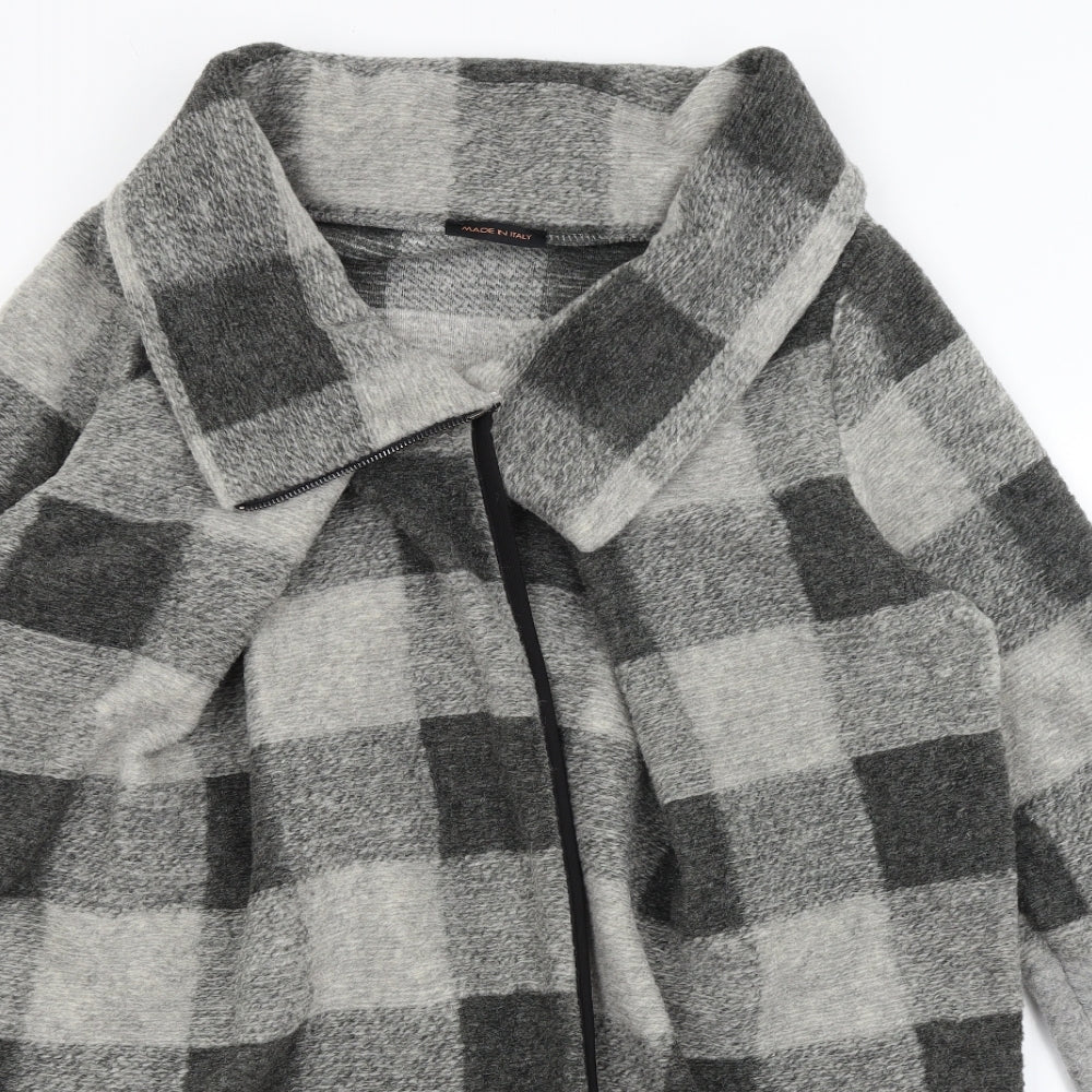 Preworn Womens Grey Check  Cardigan Jumper Size 6