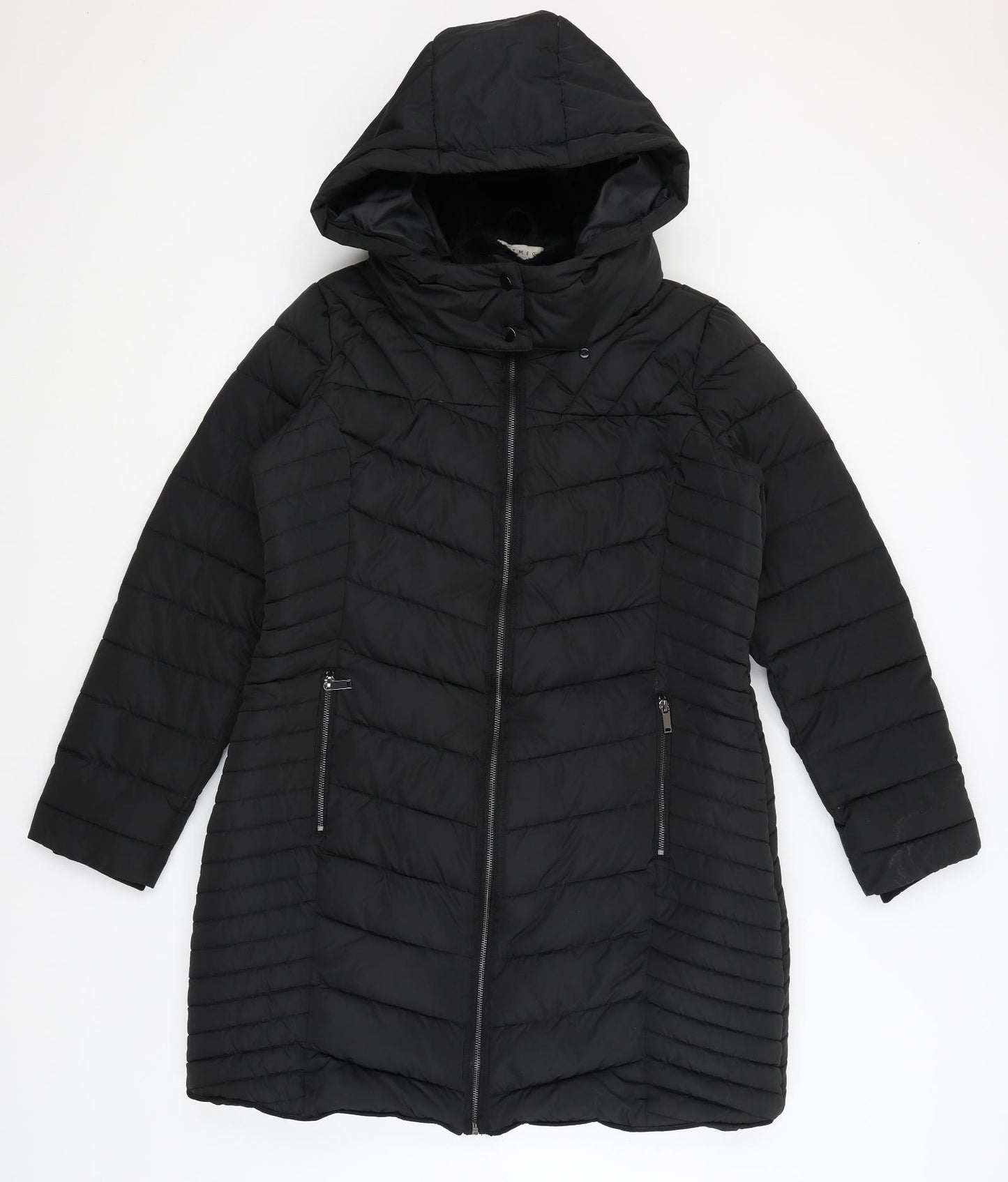 Nutmeg Womens Black   Puffer Jacket Coat Size 16