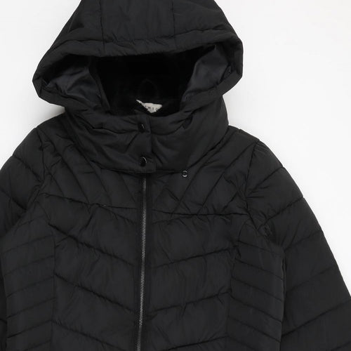 Nutmeg Womens Black   Puffer Jacket Coat Size 16