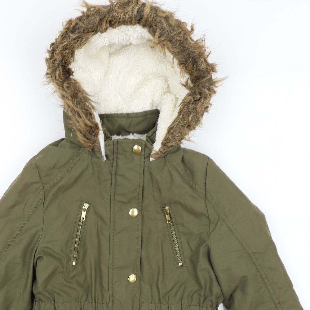 George Girls Green   Duffle Coat Coat Size 7-8 Years