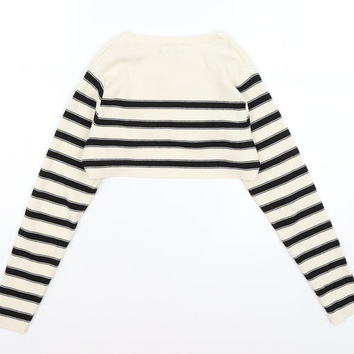 Primark Womens Ivory Striped  Pullover Jumper Size L