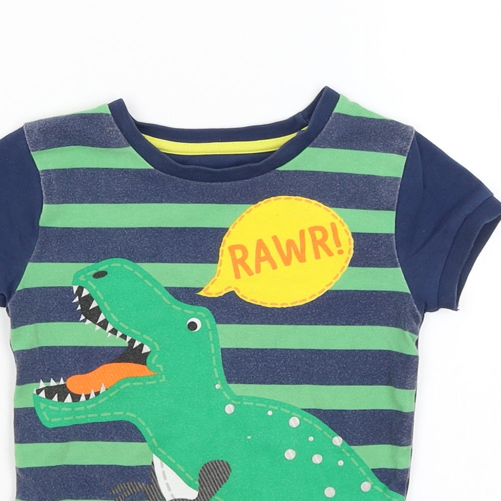 Harry Bear Boys Blue Striped  Basic T-Shirt Size 5 Years  - Tyrannosaurus Rex