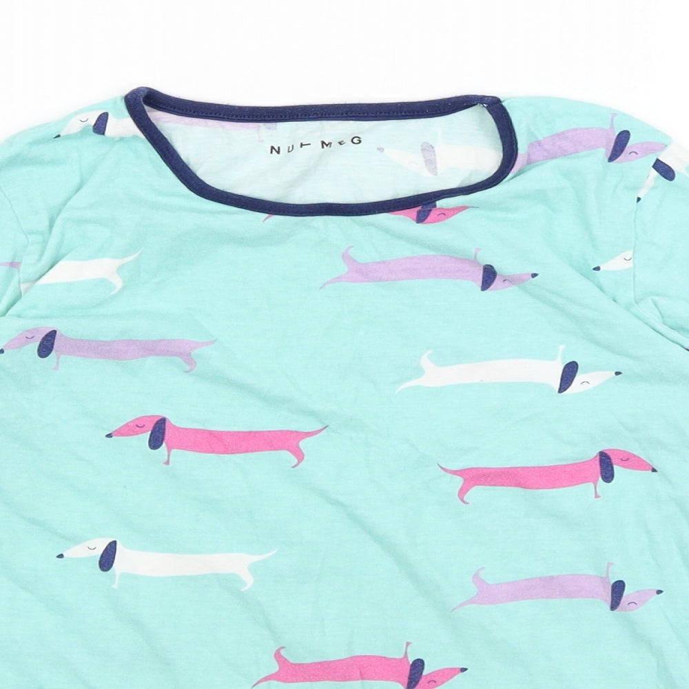 Nutmeg Girls Blue   Basic T-Shirt Size 11-12 Years  - Daschunds