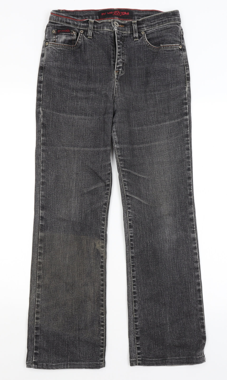 Per Una Womens Grey   Straight Jeans Size 10 L27 in