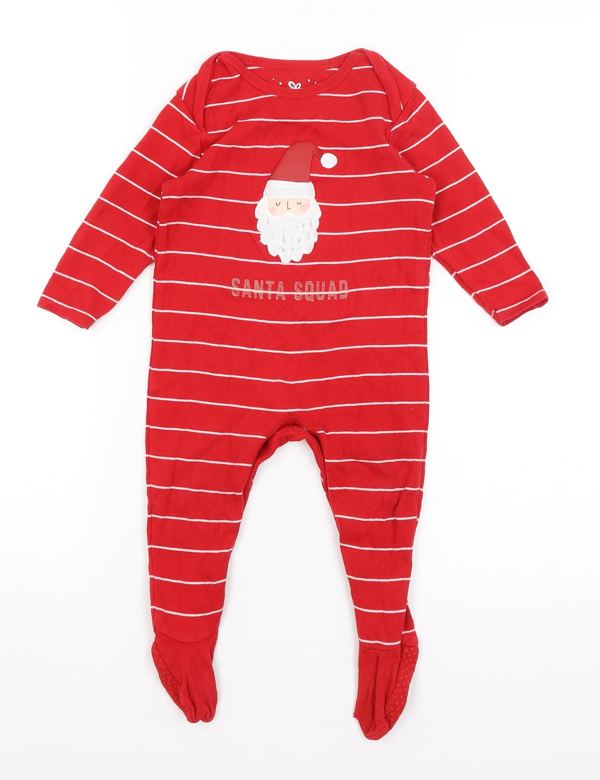 Primark Baby Red Striped  Babygrow One-Piece Size 9-12 Months  - Santa Squad