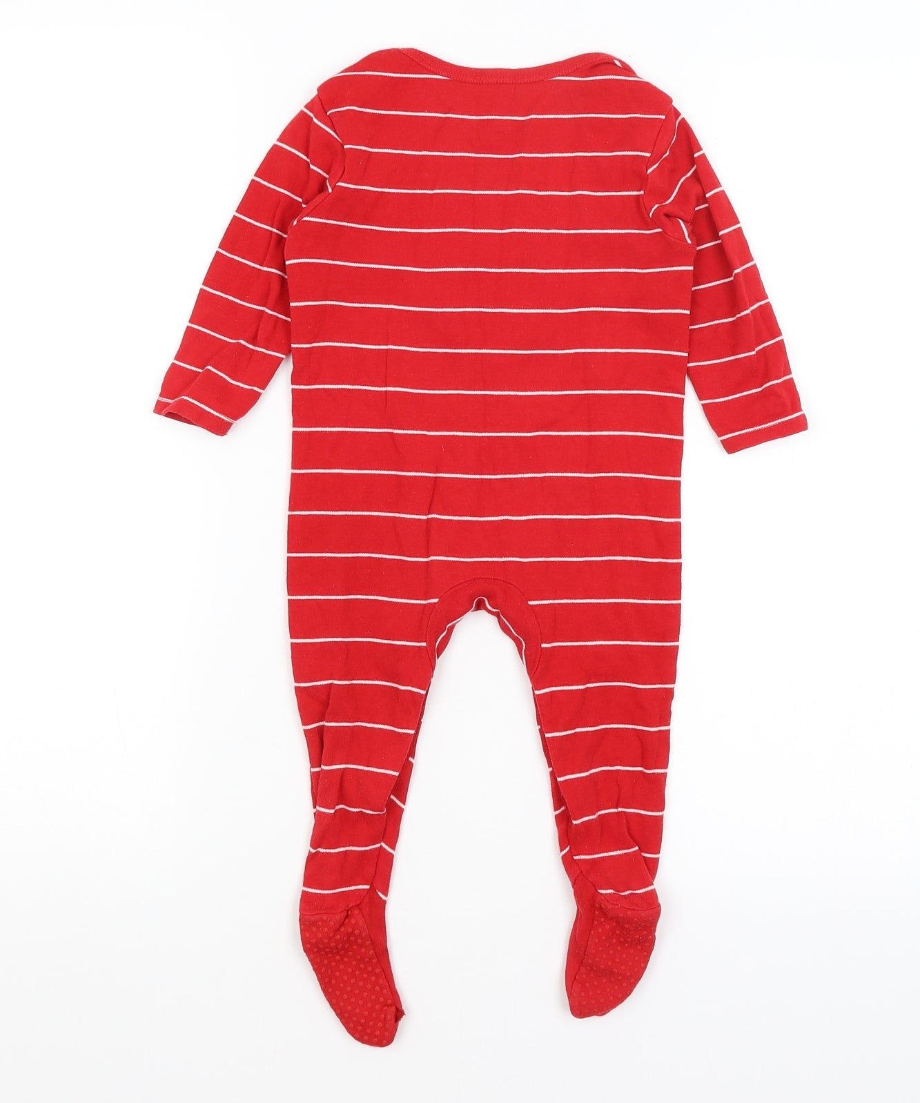 Primark Baby Red Striped  Babygrow One-Piece Size 9-12 Months  - Santa Squad