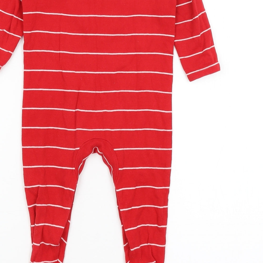 Primark Baby Red Striped  Babygrow One-Piece Size 9-12 Months  - Santa Squad