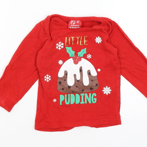 PJs Baby Red   Basic T-Shirt Size 12-18 Months  - Little Pudding