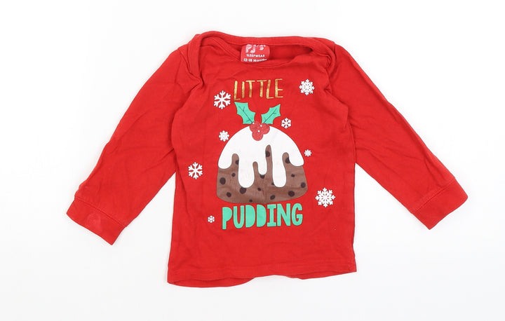PJs Baby Red   Basic T-Shirt Size 12-18 Months  - Little Pudding