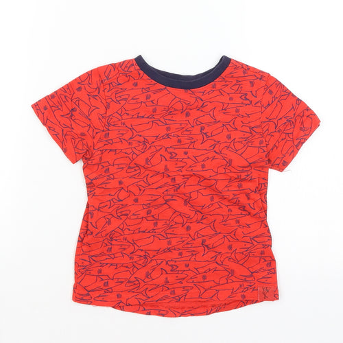 Nutmeg Baby Red   Basic T-Shirt Size 12-18 Months  - Sharks