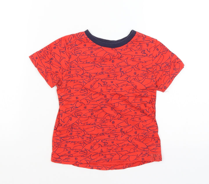 Nutmeg Baby Red   Basic T-Shirt Size 12-18 Months  - Sharks