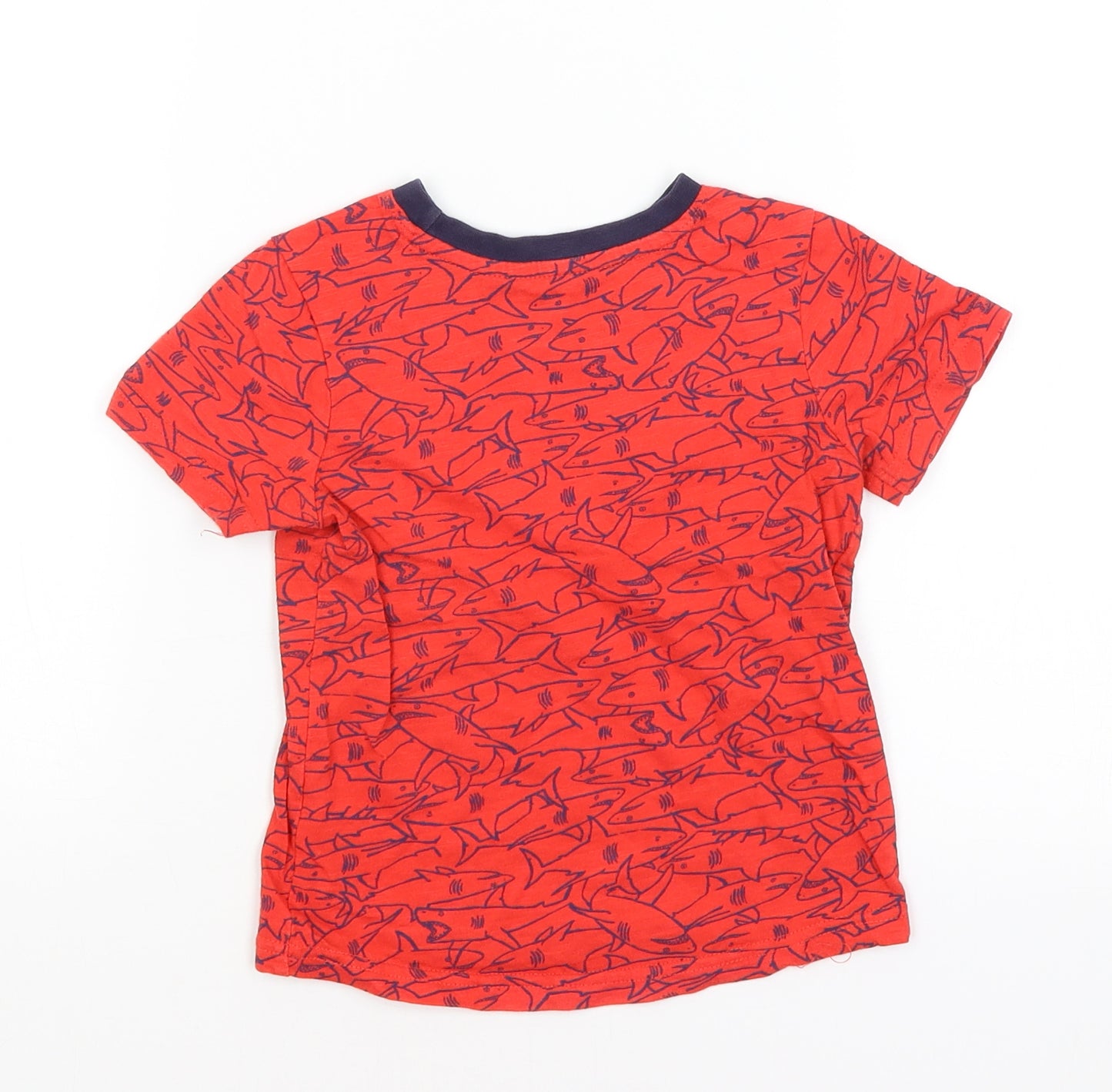 Nutmeg Baby Red   Basic T-Shirt Size 12-18 Months  - Sharks