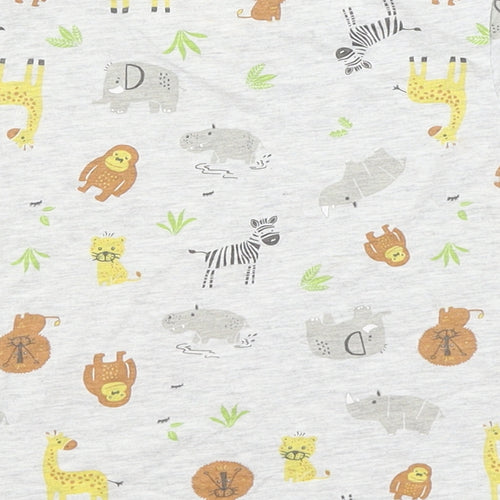 Primark Baby Grey   Basic T-Shirt Size 12-18 Months  - African Animals