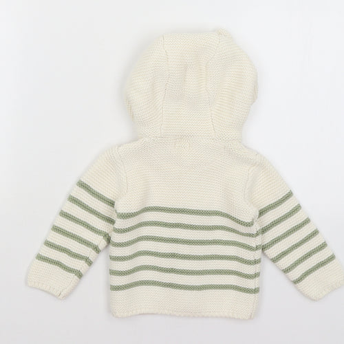 Primark Baby Ivory Striped  Cardigan Jumper Size 6-9 Months